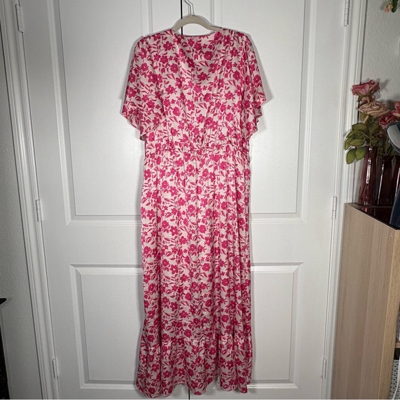 DRAPER JAMES RSVP Flutter Sleeve Wrap Maxi Dress - Picture 4 of 5